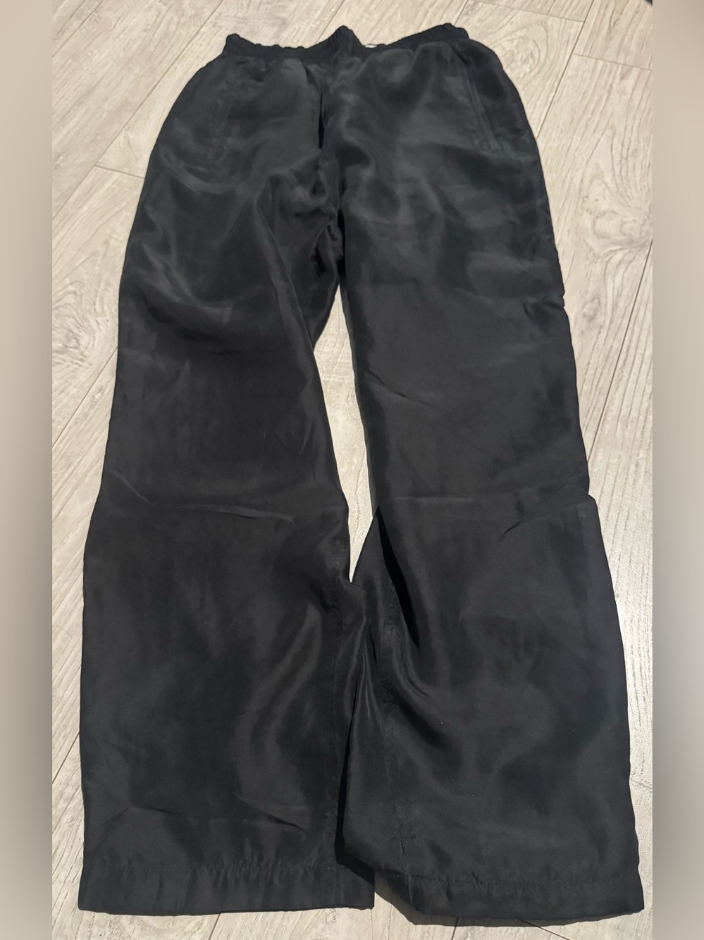 Black Wide Leg Silk Pants